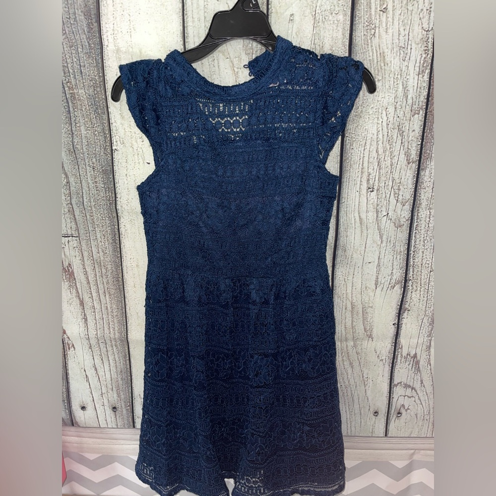 Elegant Blue Lace Dress